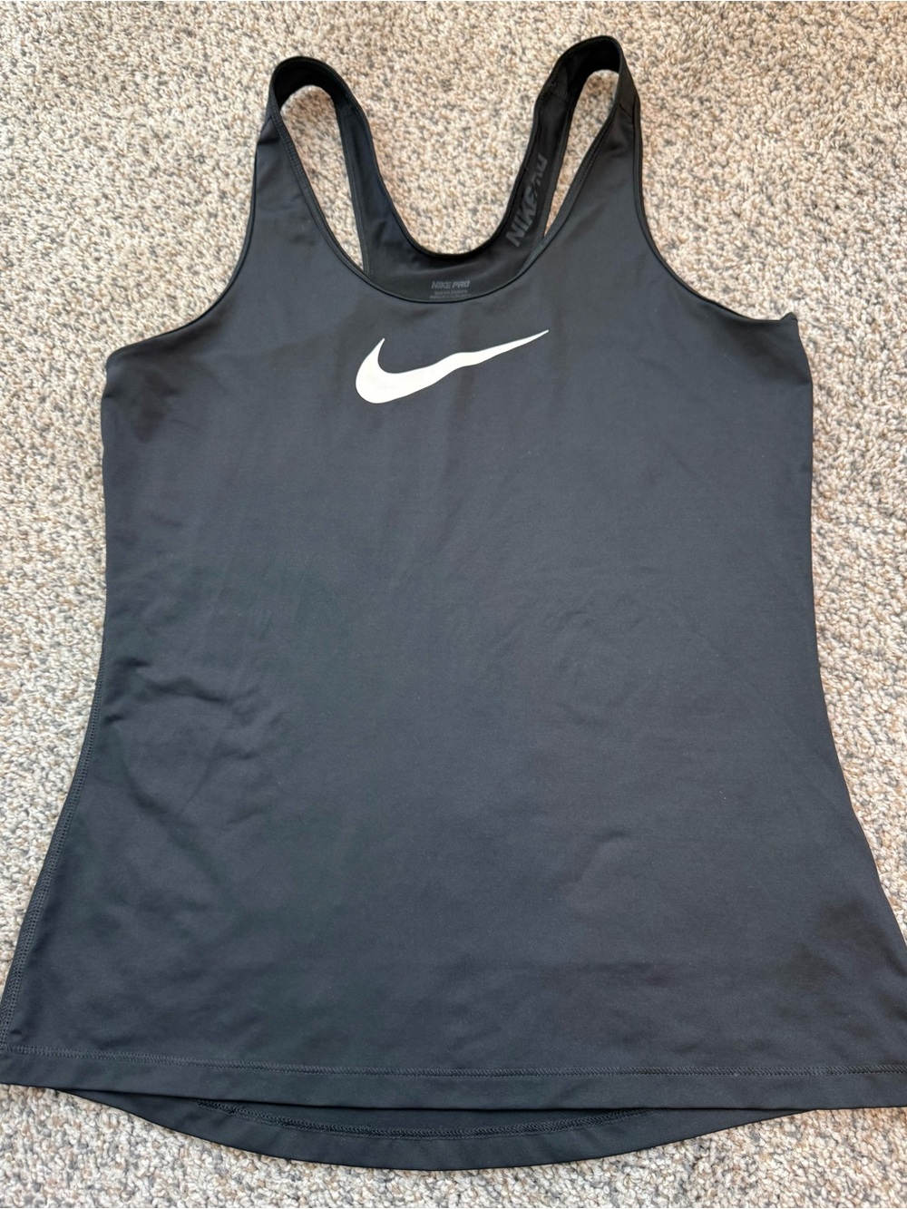L Nike Women’s Pro Tank Top Black Athletic Fit Dri-Fit Racerback Large Athletic